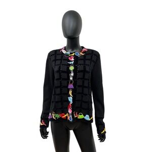 Just B Embellished Cardigan M | 43% Rayon | Novelty Shoes & Bags Sweater‎